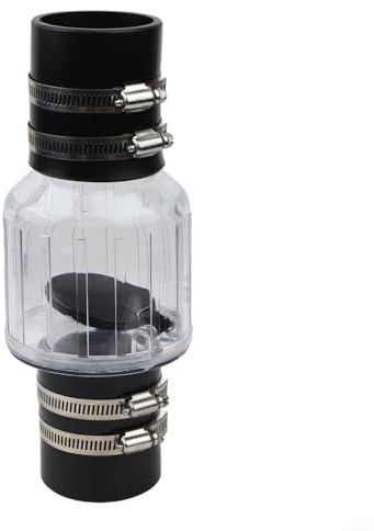 EffiFish Clapet anti-retour silencieux avec colliers de serrage en acier pour système de drainage et prévention du refoulement 3,8 à 5,1 cm
