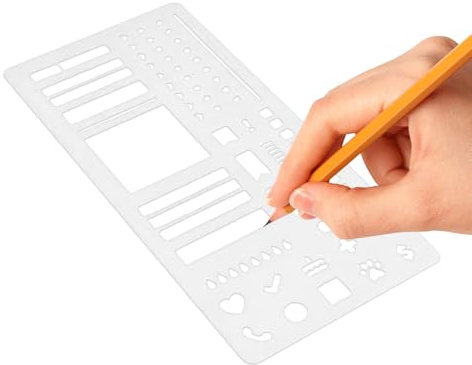 Pochoir de calendrier réutilisable - Règle pointillée pour bannières, listes, tampons, scrapbooking, dessin, journalisation, bricolage