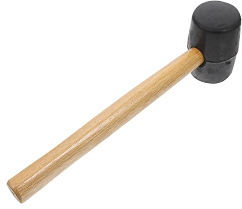 SEWACC Rubber Hammer Wood Handle Mallet for Tent Stake Hammering Multipurpose Hammers Tools for Paving and Brick Work