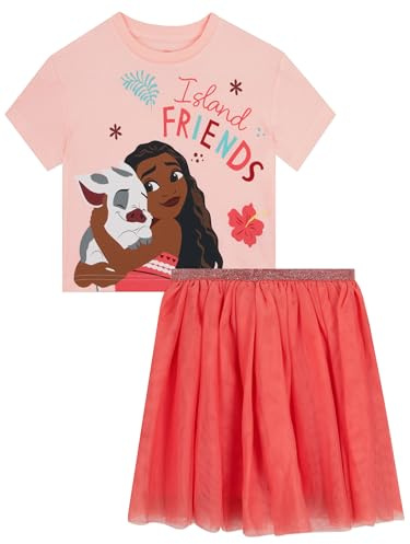 Disney Moana Completo Bambina Con Pua, T Shirt Bambina E Gonna Tutu Per Estate E Tempo Libero, 7-8 Anni