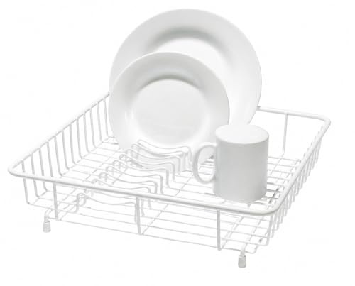 Delfinware 2010 W Dish Drainer, Metal, White, 37 x 37 x 9.5 cm