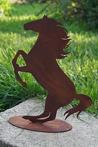 Cheval sautant sur plaque de sol en métal 25 x 23 cm Décoration de jardin