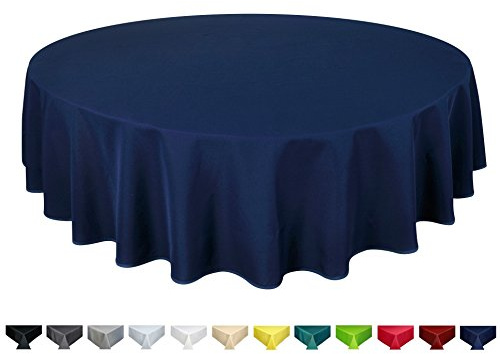 Qualitäts Tischdecke Textil Rund 180 cm, Farbe wählbar Dunkelblau