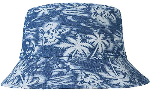 ZLYC Männer Frauen Sommer Fischerhüte Obst Hut, Palm, blau, One Size