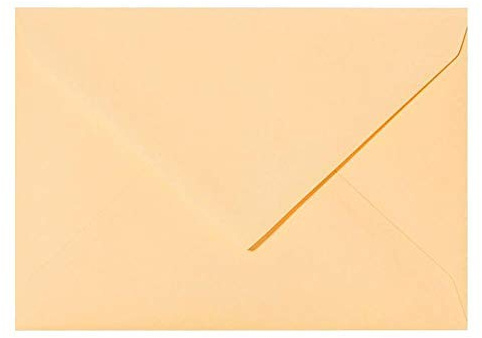 Paper24 25 Briefumschläge DIN C6 114x162 mm, nassklebend, für Einladungen, Grußkarten A6, für Hochzeit, Geburtstag in Gold-Gelb