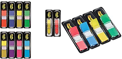 Post-it Klebezettel Set zum Markieren – 8 x 35 Haftstreifen + 2 x 24 Post-it Index Pfeile gratis in 11,9 x 43,2 mm & Haftstreifen Index Mini 683-4 – Farbige Haftnotizen in 11,9 x 43,1 mm