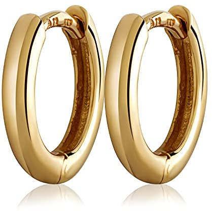 NKlaus Paar 12mm Klappcreolen 333er Gelbgold Ohrringe 2,2mm starke gold Creolen 8 Karat 3081