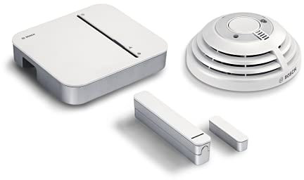 Bosch Smart Home Starter Set Einbruchschutz mit Rauchmelder und Tür-/Fensterkontakt, mit App Steuerung, kompatibel mit Apple Homekit - Amazon Edition