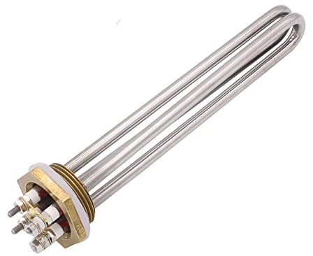 lin DC 48V 900W Low Voltage Immersion Water Heater Screw Plug Heater with 1 1/4 BSP Brass Thread U Shape Element going