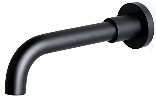 Weirun Shower Bath Tub Faucet Spout Bathroom 1/2 NPT Extra Long Brass Round Bathtub Basin Sink Mixer Tap Shower System Tub Spout Filler Faucet Wall Mount Matte Black