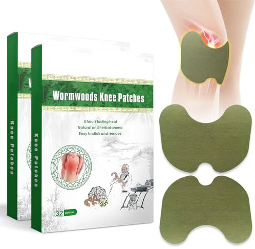 MYMULIKE Schmerzlinderung Patch 64PCS Wärmepflaster Pain Relief Patch Selbsterhitzender Natürlicher Wermutaufkleber für Hals Knie Muskeln Gelenke Schmerzen Schmerzen (64 Stück)