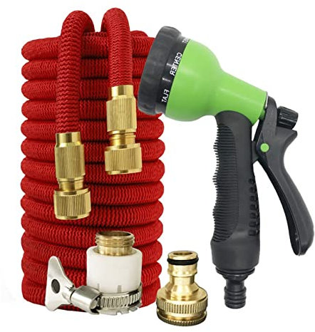 Erweiterbarer magischer Gartenschlauch, flexibler Gartenwasserschlauch, erweiterbarer Schrumpfschlauch. (Farbe: Rot, Größe: 7,5 m - 7,5 m)