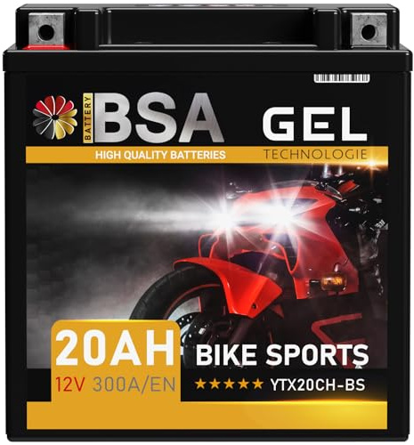 BSA YTX20CH-BS GEL Motorrad-Batterie 12V 20Ah 51892