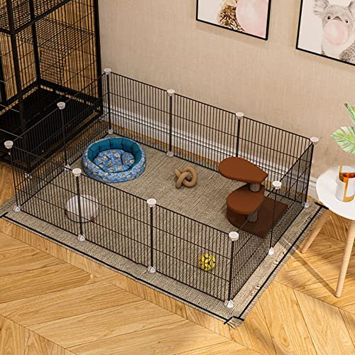 Katzenlaufstall – Meerschweinchenkäfig für den Innenbereich, Katzenstall, Meerschweinchenlaufstall, DIY-Kunststoffzaunkäfig für Hamster, Kaninchen, kleine Haustiere (111 x 75 x 37 cm)