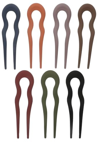 minkissy 7pcs French Hair Pin U Shaped Hair Pin Frosted Hair Fork Pin Hair Chopstick U French Pin U Hairpin 2 Prong Hair Stick for Women Girls