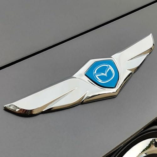 Emblem Schwarz für Mazda CX-3 CX-4 CX-5 CX-30 CX-60,Emblem Logo Aufkleber für Lenkrad Zubehör/Motorhaube Vorne und Hinten und Kofferraum Logo Key Remote Control Emblem 21cm X 5.5cm(1Psc),B