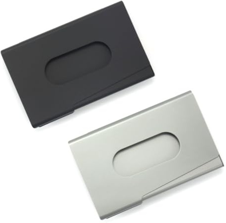 VYIBPDY 2Pcs Visitenkartenetui,Visitenkarten aufbewahrung,Business Card Case, Slim Business Card Holder for Men & Women,Professional Buckle Style Closed