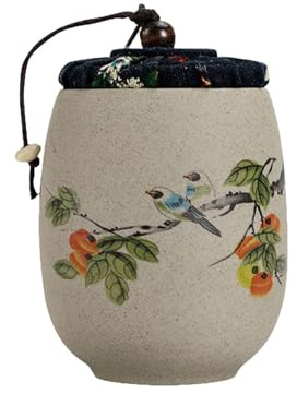 FytStycale Boîte à Thé en Porcelaine, Conteneur de Stockage de Thé en Vrac, Pot à Thé Vintage Hermétique Portable, Caddie à Thé en Vrac pour Le Café, Kaki
