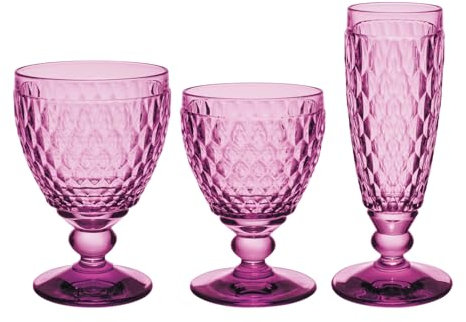 Villeroy & Boch Boston Berry Lot de 12 verres à vin rouge (310 ml), verres à vin blanc (230 ml) et verres à champagne (145 ml) pour 4 personnes | Verre cristal | Passe au lave-vaisselle