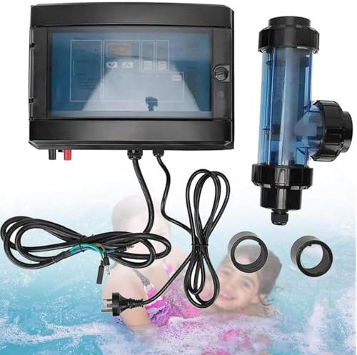 YASHISHI Clorador de Sal, Sistema generador de Cloro de 10/15/20/30/50 G/H Detección del Nivel de Agua Nivel de Sal de plástico Piscinas SPA Tratamiento de Agua(50g/h)