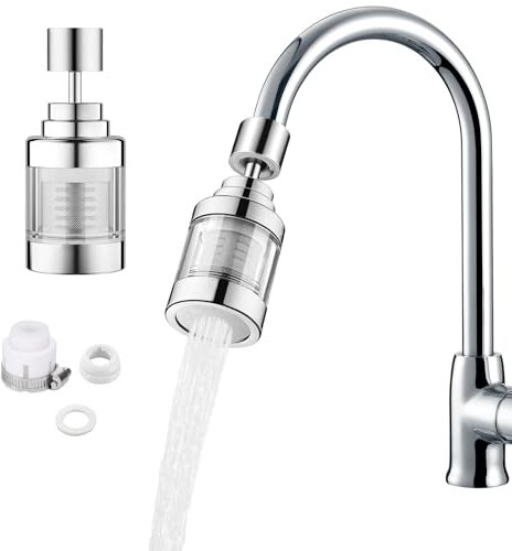 LTHERMELK Grifo de filtro de agua con cartucho de acero inoxidable 316, 6 capas de superabsorción, eliminación de olores y sedimentos, filtros de agua para grifos del Reino Unido, filtro de grifo de