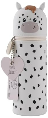 Lulubug Silikon Federmäppchen - Schimmel Flecky | Federtasche aus weichem Silikon für Stifte | Federmappe und Stiftehalter | Mäppchen Tiere, Schlampermäppchen