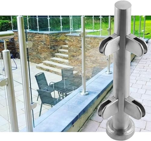 Robuste ringhiere per scale con eleganti clip in vetro.Balaustra Posts sistema di ringhiera decorativa per balcone per una maggiore sicurezza ed elegante decorazione della casa