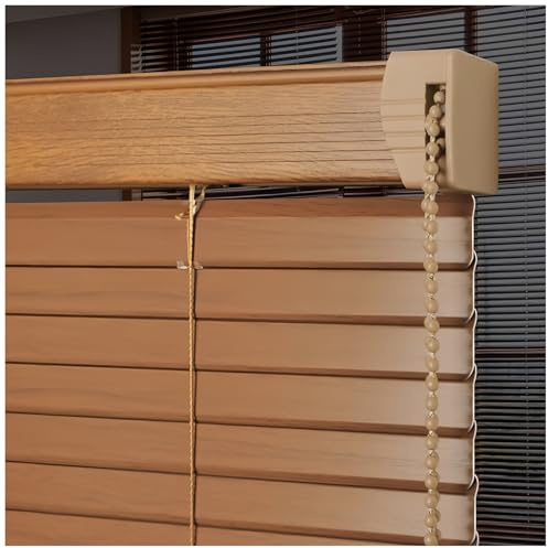 Persianas venecianas Interiores de imitación Madera con Lamas en L para Control de luz, Estores de privacidad para Dormitorio, Oficina o salón, Horizontales Cortinas venecianas