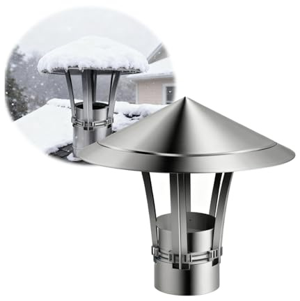 Comignolo Antivento Antipioggia regolabile, Cappuccio per Camino 201 in Acciaio Inox, Abbattitore Fumi Stufa Pellet, Cappello per Camino Villa 50-300mm. per Camino Tettoia(250mm)