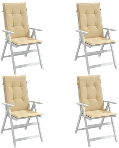 Frdhee Sitzkissen Bank,Hochlehner-Auflagen 4 STK. Melange Beige 120x50x4 cm Stoff,Gaming-Stuhlkissen für Indoor und Outdoor