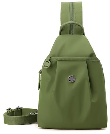 Auscfex Women 3 in 1 Crossbody Mini Backpack | Stylish Anti Theft Lightweight Fabric Small Rucksack Shoulder Chest Bag for City Travel (Green, 21 * 30)