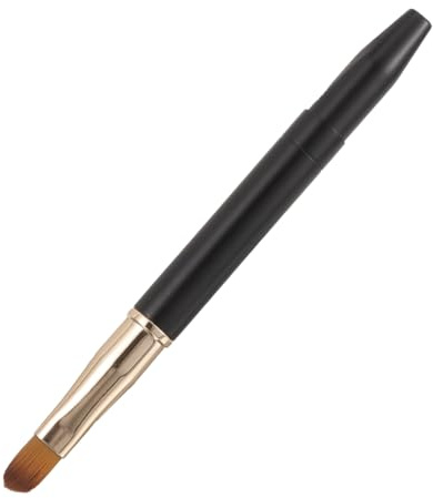 MALUGOGO Aplicador de brillo de labios de doble extremo, brocha de maquillaje de 12 x 1 x 1 cm, diseño ergonómico de mango de fibra artificial de metal para mujeres, profesionales, uso doméstico al