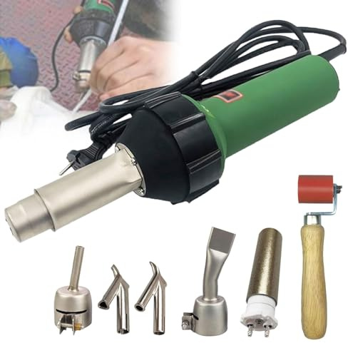 Pistola de soldadura de aire caliente, soldadora manual de temperatura variable de 1600 W con boquillas y accesorios para plástico PVC, mejoras para el hogar y pelado de pintura