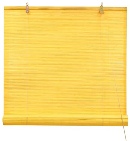 Victoria M. Bambusrollo Sonnenschutz Sichtschutz Rollo Seitenzugrollo, für Fenster und Türen, Blickdicht, 80 x 160 cm, Bambus