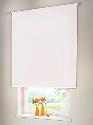 Hochwertiges Sichtschutzrollo Mittelzugrollo Springrollo Rollo Sichtschutz 90 x 200 cm / 90x200 cm weiss // Sichtschutzrollo/Sichtschutz-Rollo/Fensterrollo