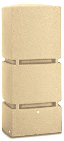 Regentonne eckig Regenwassertank Jumbo 800 Liter Sandstein aus UV- und witterungsbeständigem Material. Frostsichere Regenwassertonne BZW. Regenfass Wandtank mit hochwertigen Messinggewinden