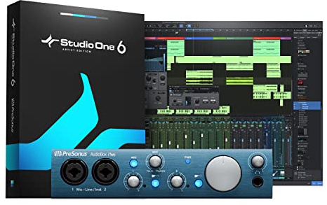 PreSonus AudioBox iTwo, Interface Audio, USB et iOS/iPad, Pour Enregistrement, Diffusion, Podcasting, avec Bundle de Logiciels incluant Studio One Artist, Ableton Live Lite DAW