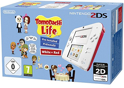 Nintendo 2DS - Konsole (weiß + rot) inkl. Tomodachi Life (vorinstalliert)