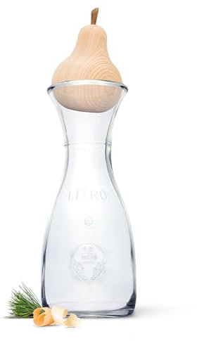 Zirbenbirne Set mit 1 Liter Misura Wasserkaraffe - luftgetrocknetes Zirbenholz
