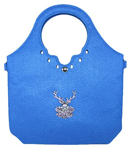 Trachtenland - Umhängetasche kleiner Shopper mit Edelweiß oder Hirsch Applikation - Dirndl Handtasche