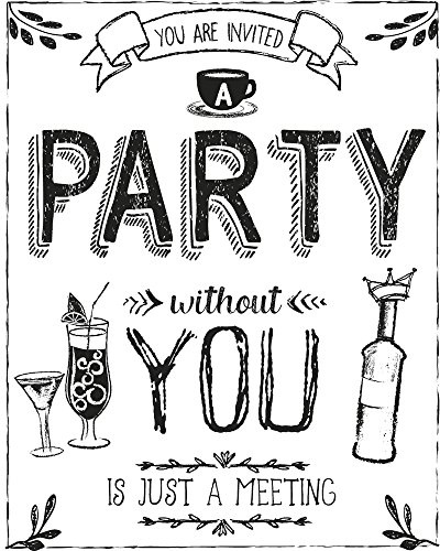 Rayher Hobby 29111000 Holzstempel Party, 8 x 10 cm, Text mit Aussagekraft, Butterer Schrift-Stempel, zum Gestalten von Karten, Einladungen, Geschenken u.v.m, Braun