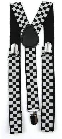 WickedFun Verstellbare Hosenträger für Mädchen, Jungen, Damen, Herren, Damen, Kostüm, Unisex, Polizeikariert, 2.5 CM