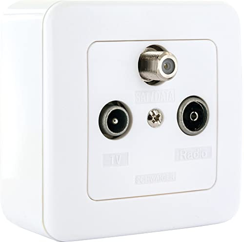 Schwaiger DSE950531 Antennendose TV, SAT, UKW Aufputz Einzelanschlussdose