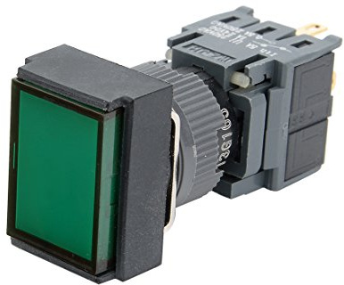 Aexit AC 220V SPDT 6 Terminali Interruttore a pulsante Pulsante Rect verde ID: 695071