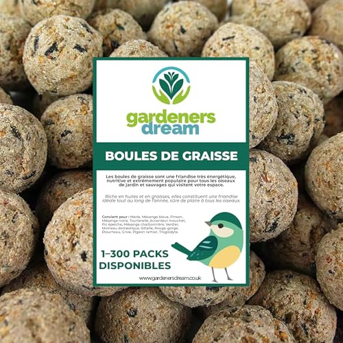 Boules de Graisse GardenersDream - Friandises énergétiques pour Oiseaux Sauvages (Paquet de 150)