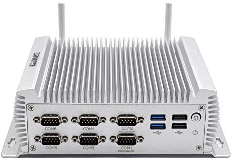 HISTTON Fanless Mini Computer, Industrial PC Dual Core i7-4500U, 8GB RAM, 256GB SSD, 4*RS232 COM, 2*RS485 COM, 2*LAN, HDMI, VGA, WiFi, Mini PC Windows 10 Pro, support Linux/Ubuntu