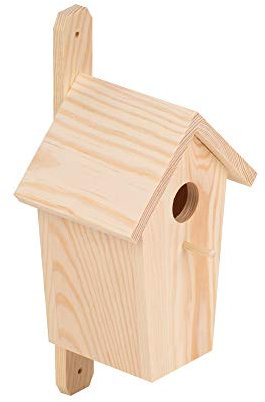 Caja de madera para pájaros, casa para pájaros de madera, 14 x 12 x 30,5 cm