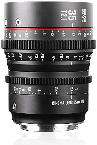 Meike Prime Cinema T2.1 S35 35mm Manual Focus Wide Angle Lens for Canon EF Mount EOS C100 C200 C300 Mark III Zcam E2-S6 6K