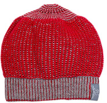 PICKAPOOH Kinder Bio-Strickmütze Wilma, Rot/Grau, Gr. 2 (56-60 cm)
