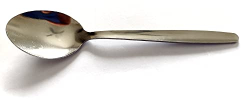 WHITE BERRY Teaspoons Tea Spoons 12 Stainless Steel Dessert Spoons Tea Stirring Spoons Silver Plain Pattern Table Spoons Tea Spoons Coffee Spoons Small Use for Home, Kitchen or Restaurant 13CM Long